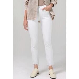 NWT Citizens of Humanity Ella Mid Rise Cropped Jeans Moonglow White Size 32